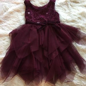 Girls maroon formal dress